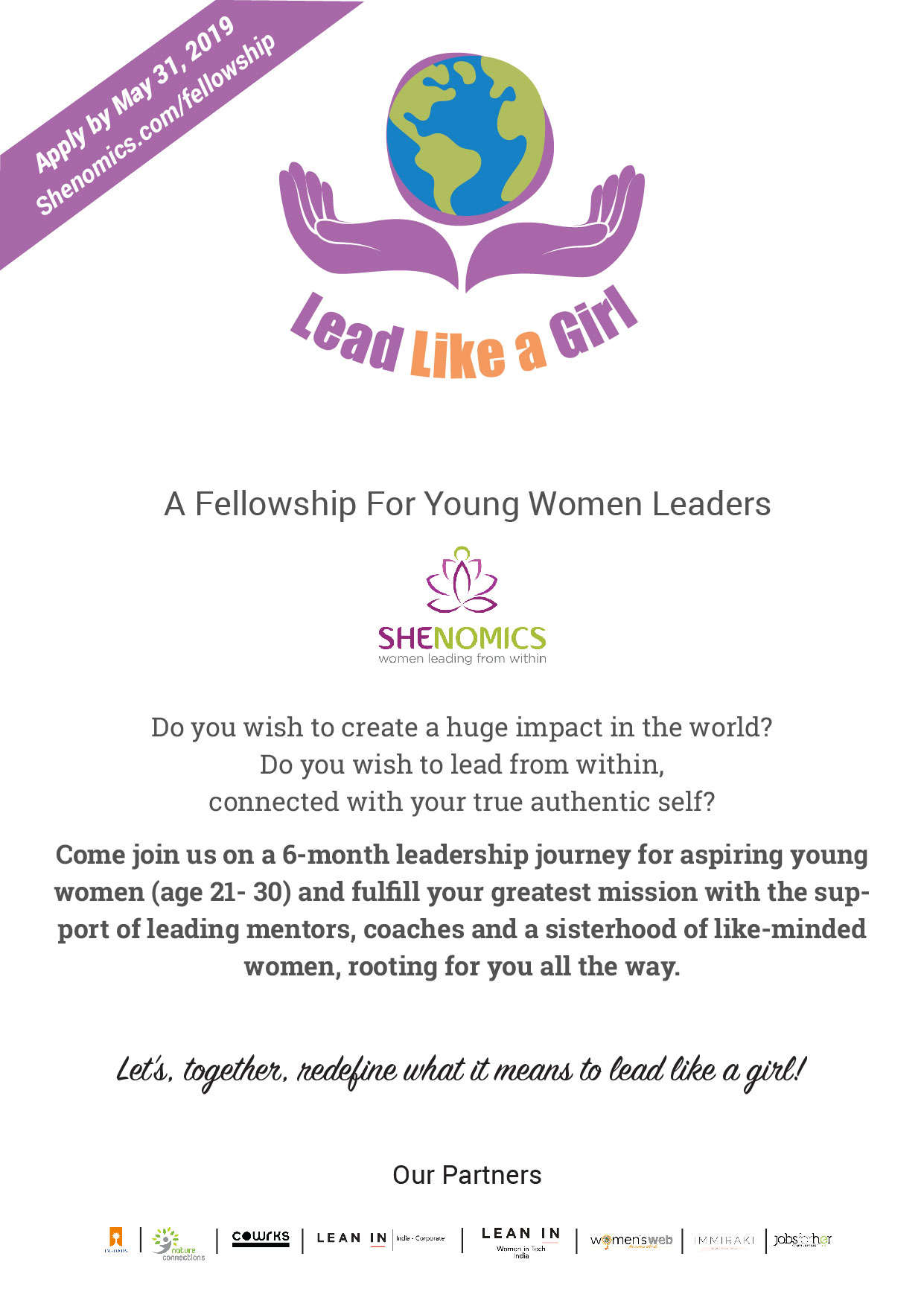 jobsforher-and-shenomics-present-lead-like-a-girl-a-fellowship-program-for-young-women-leaders