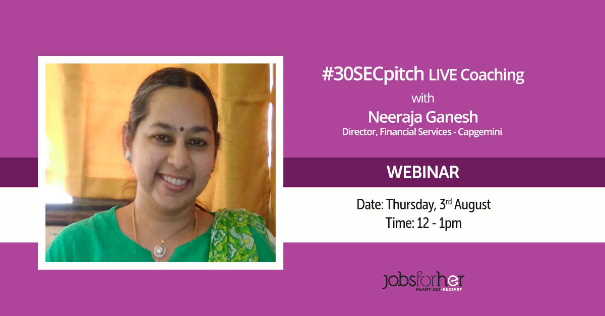30 Sec Pitch: LIVE Coaching with Neeraja Ganesh
